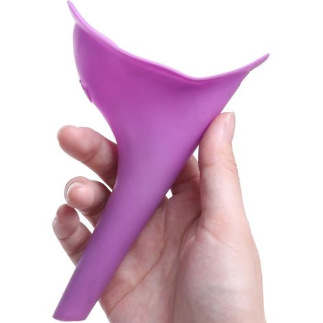 Entonnoir urinaire femme, silicone réutilisable 15×10×1,5 cm, urinoir portable rose pour voyage, festivals, camping, embouteillages, pratique et hygiénique, 6 pièces (1/5)