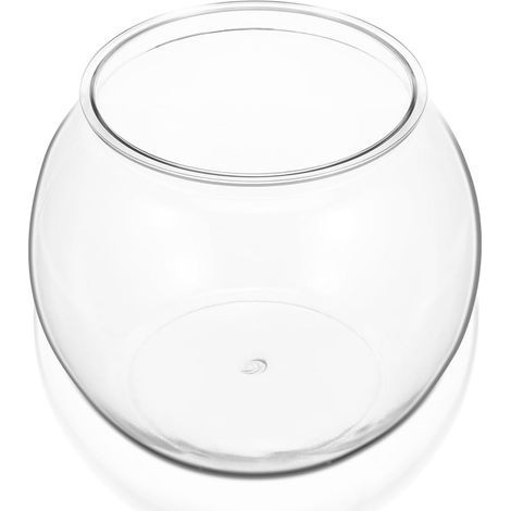 1 Aquarium Rond En Pet Transparent 20,5x20,5x18 Cm Résistant Aux Chocs Pour Poissons Rouges Et Tortues Bureau Maison (1/5)