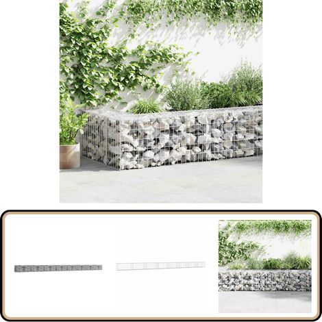 Gabionenwand mit Abdeckung Verzinkter Stahl 900×50×50 cm - Gabionenwand - Stahldrahtzaun - Gartenbepflanzung - Terrassenbelag - Fassadendekoration