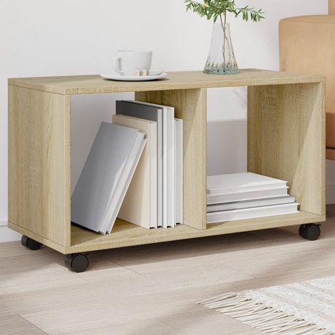 vidaXL Mobiletto con Ruote Rovere Sonoma 72x33x42,5 cm in
