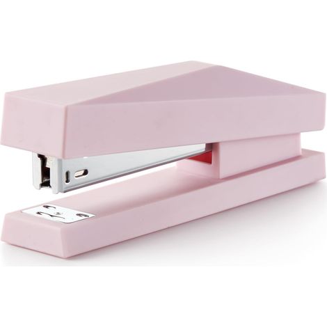 Agrafeuse de bureau, Compatible avec les agrafes 24/6, Capacité d'agrafer jusqu'à 20 feuilles, Design ergonomique, 122 x 60 x 76,5 mm, Idéale pour un usage quotidien au bureau, Rose (1/5)