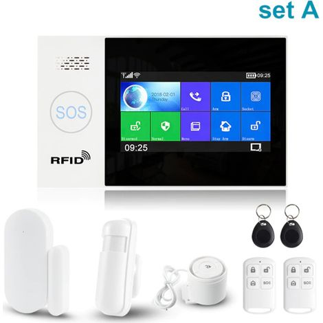Système d'alarme de sécurité domestique intelligent Tuya SET A – Wifi, GSM, Kit Anti-Cambriolage avec Ecran tactile, App Mobile, Contrôle à Distance (1/5)