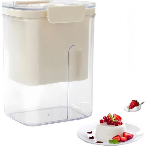 Máquina para hacer yogur griego，colador para yogur griego con temporizador y tapa (1/2)
