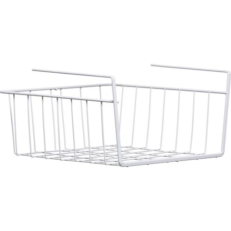 Premier Housewares White Storage Basket Small Under Shelf (1/4)