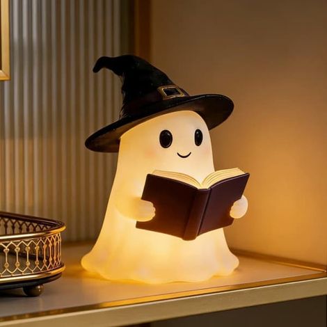Veilleuse fantôme d'Halloween - Lampe de lecture fantôme 3D en résine USB pour chambre ou bureau (lot de 3) (1/5)