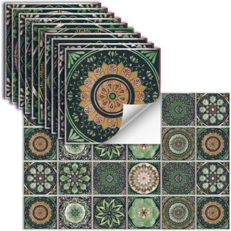 Set of 24 tile stickers 4x4, repositionable decorative stickers, square stickers for kitchen backsplash, fireplace, bathroom (1/5)
