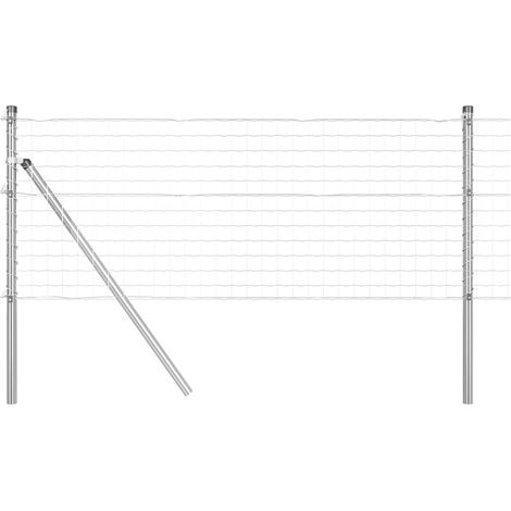 Maison Exclusive - Zaun mit Pfosten Silber 0,6 x 25 m Stahl und P