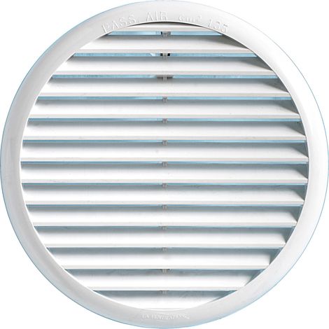 First Plast – Grille aération VMC ronde PVC blanc 175 mm – Système ressorts pour tubes 125 à 160 mm – Débit 135 cm² – Installation rapide (1/4)