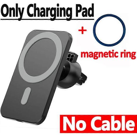 Chargeur magnétique sans fil 30 W pour voiture, support de téléphone pour grille d'aération, compatible iOS 14/13/12/11 Pro Max, station de charge rapide Macsafe pour voiture, blanc (câble non inclus) (1/5)