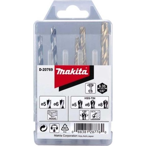 Makita D-20769 – Set 5 Punte per Legno e Metallo / 1/4" Esagonale