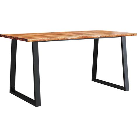Table de salle à manger,Table à manger 160x80x75 cm bois d'acacia solide à bord vif CFW22617 (1/5)