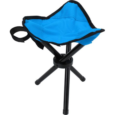 Leichter, faltbarer Campinghocker, tragbarer Dreibeinsitz für Wandern, Jagen, Angeln, Reisen, Blau (1/5)