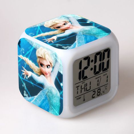 Réveil La Reine des Neiges avec veilleuse colorée, petit réveil numérique, cadeau (1/3)