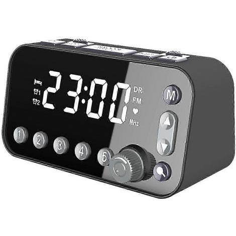 Radio-réveil numérique, deux ports USB, volume réglable, affichage LED, minuterie de sommeil, radio FM/DAB sans fil, appareil électroménager, Qinghai (1/5)