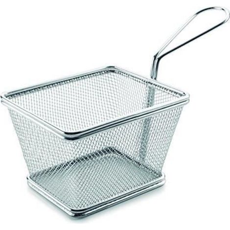 Panier - Acier Inoxydable - Carré - 12 cm - Gris - 1 Pièce