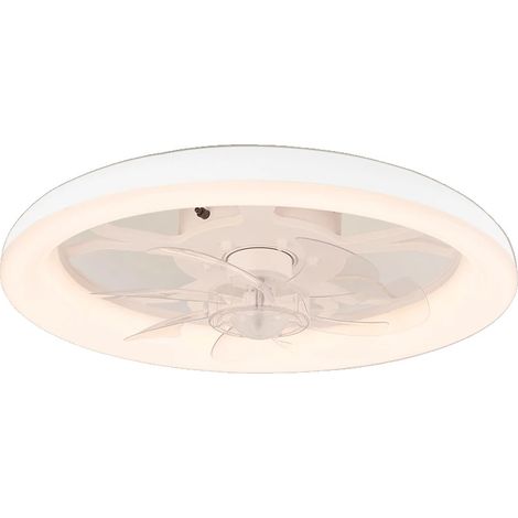 Ventilador de techo con luz, control de 6 velocidades, tres temperaturas de color, blanco. (1/2)