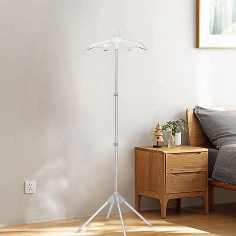 Tendedero de vapor - Soporte para plancha de vapor - Vaporizador de ropa - Perchero giratorio - 160 cm - Gris (1/5)