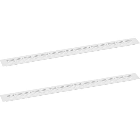 Grille de Couverture de Bouches d'Aération, 2 Pcs 600 x 50 mm - Grille de Ventilation en Alliage d'Aluminium à Mailles, Grille de Ventilation Rectangulaire à Persiennes (Argent) (1/5)