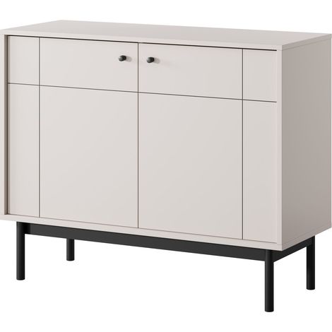 Cassettiera 103,5 cm, 2 ante, Cashmere, gambe nere, 103,5 x 39 x 83,5 cm (1/5)
