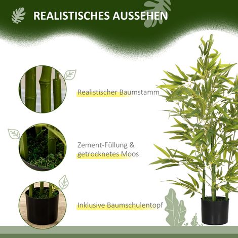 Arbre artificiel, plante synthétique, 5 troncs, 504 feuilles, pot robuste en plastique (1/5)