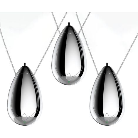 Purificador de aire portátil 3X, collar y purificador de humo portátil con carga USB, color plata.