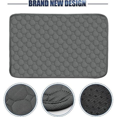 Lotto di 2 coprisedili auto riutilizzabili e antiscivolo per cani Taglia S - 60 x 45 cm - Grigio- e-blu - Compatibile con la maggior parte delle vetture, SUV e autocarri di piccole dimensioni (1/5)