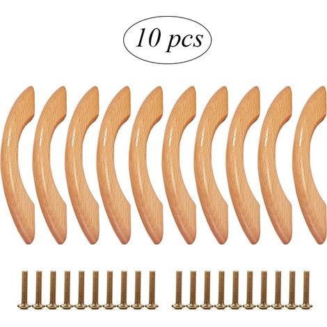 Poignées de meubles en bois ensemble de 10 pièces poignées de meubles de cuisine en bois poignées de meubles de cuisine en bois poignées de placards en bois poignées de placards poignées de placards p (1/4)