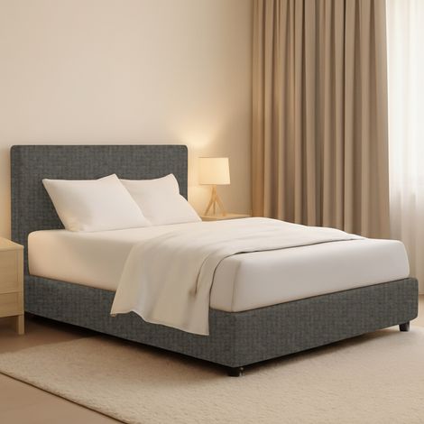 Cama Plaza y Media Harlow, Desenfundable, Hecho en Italia, Gris Tortora (1/4)