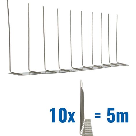 5 metros de Púas antipalomas V2A-Standard con base de acero inoxidable - 1-hileras de Púas antipalomas la solución de calidad para el control de aves (1/5)