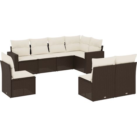 Maison Exclusive - Set sofás de jardín 8 piezas y cojines ratán s