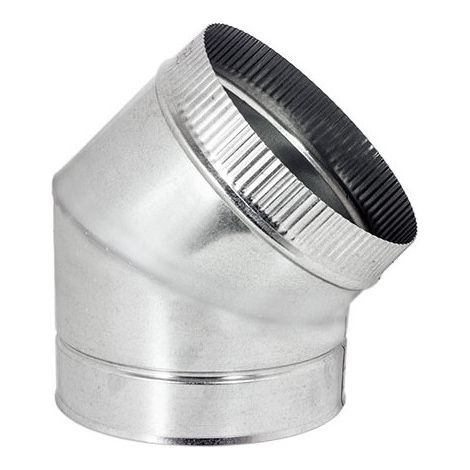 Gomito curva zincata 250mm spessore 6 decimi, scegli se 45 gradi (1/3)