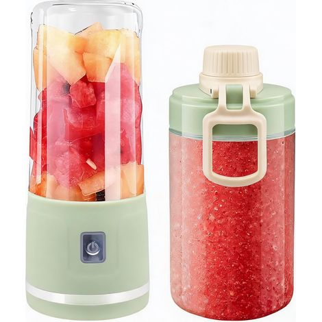 Portable Smoothie Mixer with Lid for Tumbler, 450ml, USB Rechargeable 8 Blades, for Juice, Shakes, Baby Food, Travel, Gym (1/5)