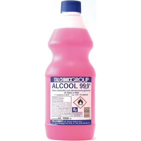 ALCOOL DENATURATO 99,9 CERTIFICATO LT. 1 (LA SOVRANA). Prezzo per 1 pezzo. (1/2)