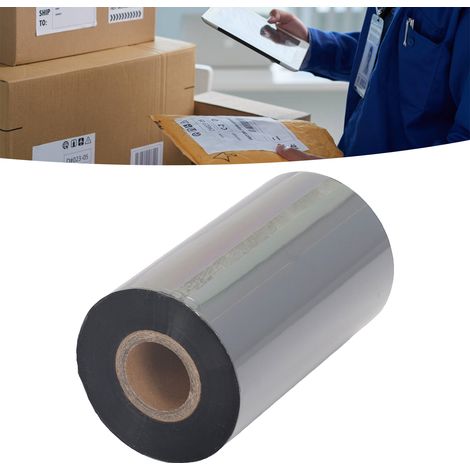 Ruban noir renforcé à base de cire 100150, papier couché thermocollant, ruban d'imprimante d'étiquettes autocollantes, 110 mm x 300 m (1/5)