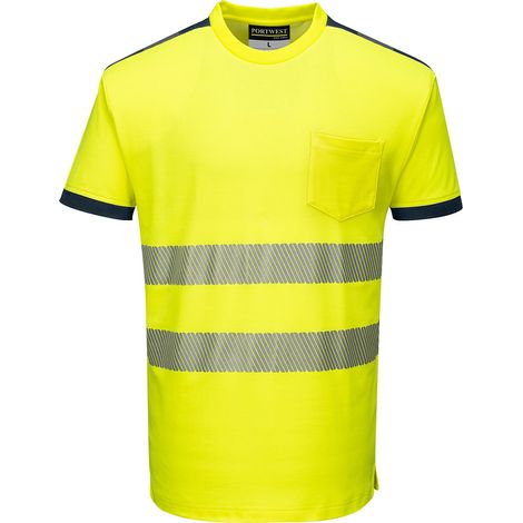 Camiseta Hv Pw3 - Talla XS - Amarillo/marino - Portwest