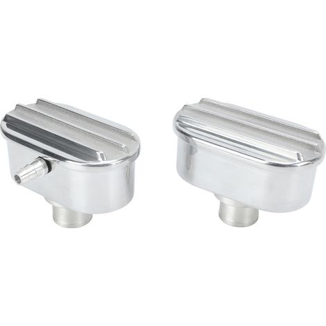 Ventildeckelsatz aus Aluminium mit poliertem, ovalem PCV-Lüftungsgitter 6100FP als Ersatzteil
