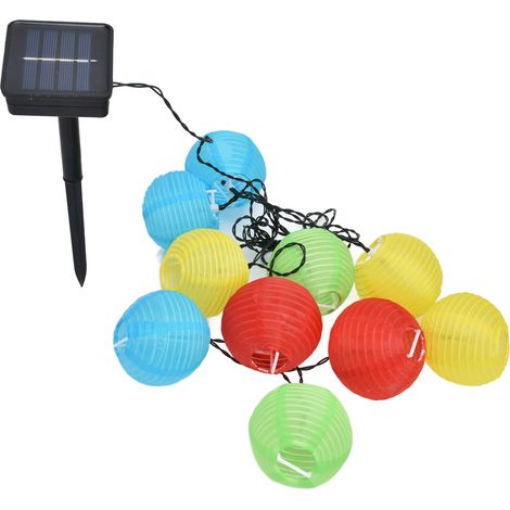 Guirlande lumineuse solaire de 10 lanternes, écologique et économe en énergie, avec détecteur de lumière pour l'extérieur (1/5)