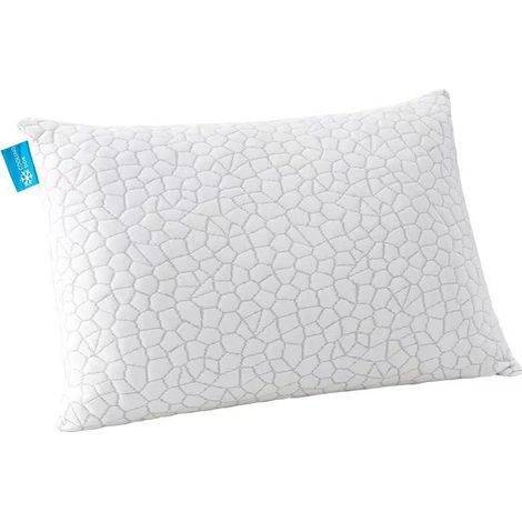 Lot de 1 Oreiller rafraîchissant pour dormir – En mousse à mémoire de forme émiettée – 74×48cm, réglable – Convient aux dormeurs sur le côté, le dos et le ventre – Housse lavable (1/5)