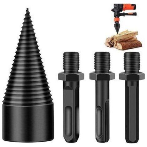 BUNTHAUS PA Foret À Fendre Le Bois 32 Mm Séparateur Perceuse À Tige Conique Acier Durables 3 Poignées Carré Rond Hexagonal (1/3)