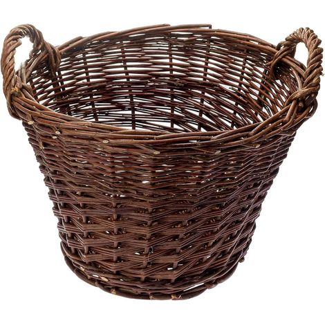 BOGATECO Panier en osier rond 42x39 cm de rangement naturel (1/5)