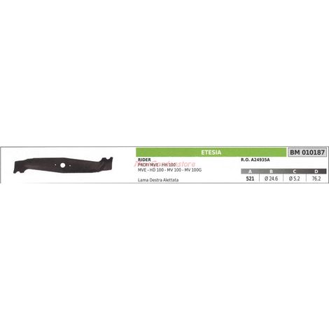 Rechtes Messer für Rasenmähermäher Rider PROFI MVE 010187