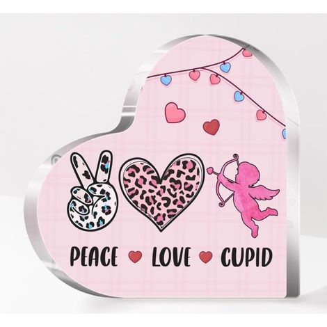 Plaque décorative cœur en acrylique à poser, cadeau familial pour papa maman sœur(15 cm) (1/4)