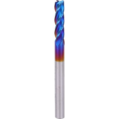 Fraise 2 lèvres carbure monobloc revêtement NanoBlue, queue droite CNC (3.175 x 3.175 x 12 mm) (1/5)