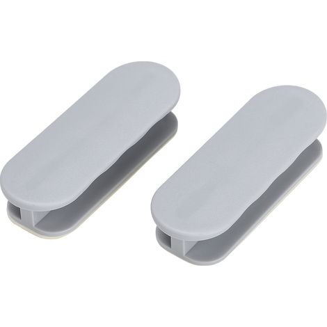 Tirador autoadhesivo de ABS, blanco/gris, 9 x 4 x 2 cm – 2 unidades, para puertas y cajones correderos, instalación sin herramientas. (1/5)