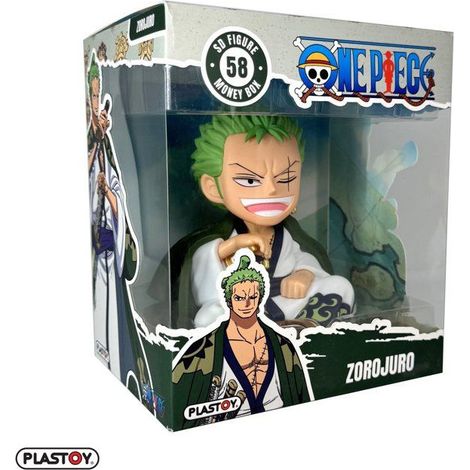 Salvadanaio statuina Plastoy One Piece Zorojuro 15 cm plastica colorazione unica