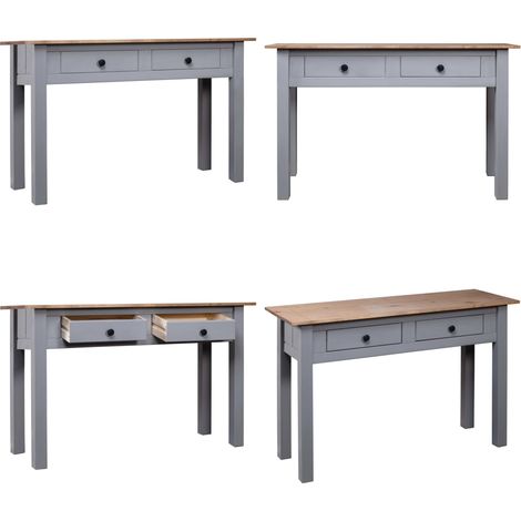 Konsolentisch Grau 110x40x72 cm Kiefernholz Panama - Konsolentisch - Holzmöbel - Kiefernholz - Grau - Wohnzimmerschrank - Home & Living (1/5)