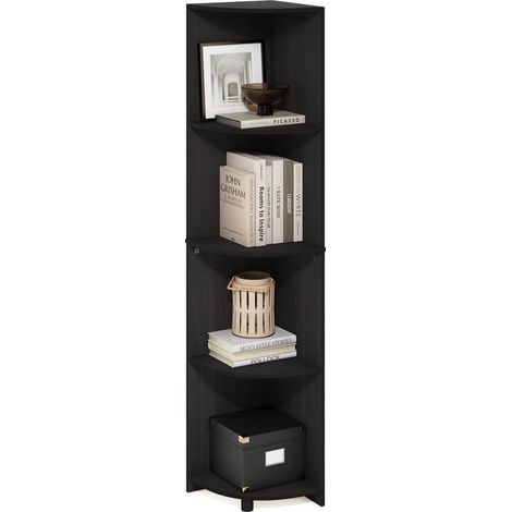 Étagère d'angle À 4 Niveaux, Rangement, Présentoir Bibliothèque, Salon/Bureau, Expresso, Espresso (1/5)