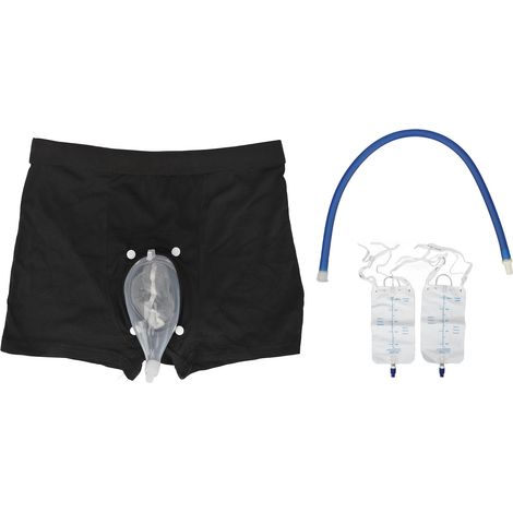 Sac collecteur d'urine en silicone pour homme, système anti-fuites avec sonde urinaire, pour incontinence. (1/5)