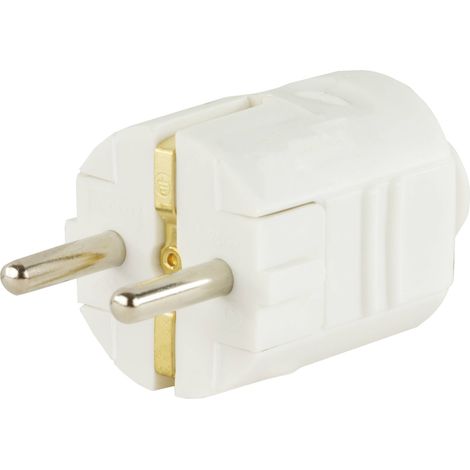 REV 0512010777 Fiche électrique mâle avec terre plastique 250 V blanc IP20