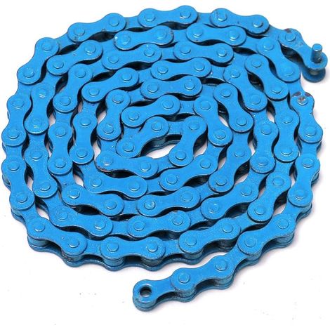 1/2 X 1/8Inch 96 Liens Simple Vitesse Coloré Chaîne Fixe Gear VTT BMX Vélo Vélo Sport Route - Bleu Ciel (1/4)